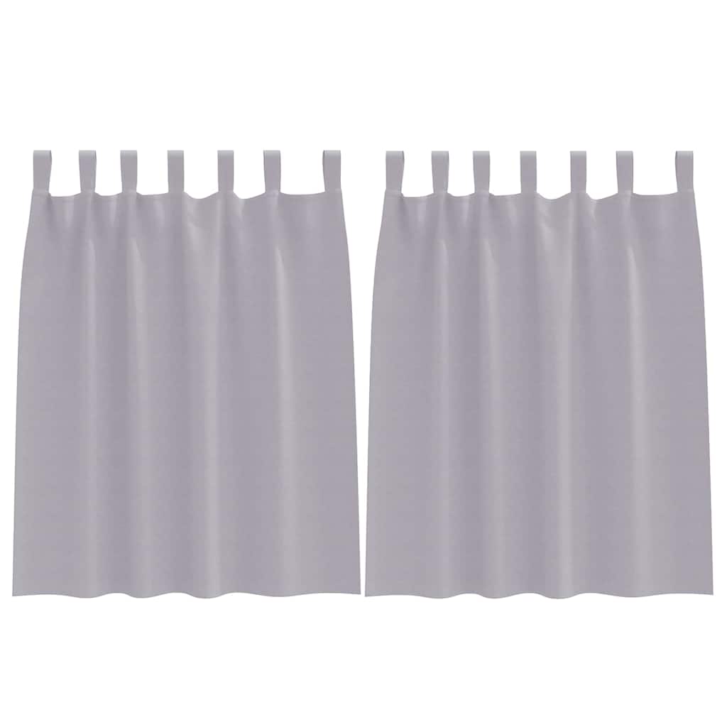 Mørkleggende Gardiner med Ringer 2 pcs Metall Grå 140 x 140 cm