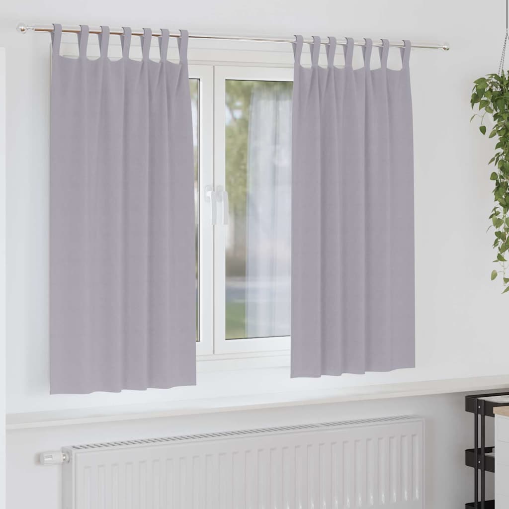 Mørkleggende Gardiner med Ringer 2 pcs Metall Grå 175 x 140 cm