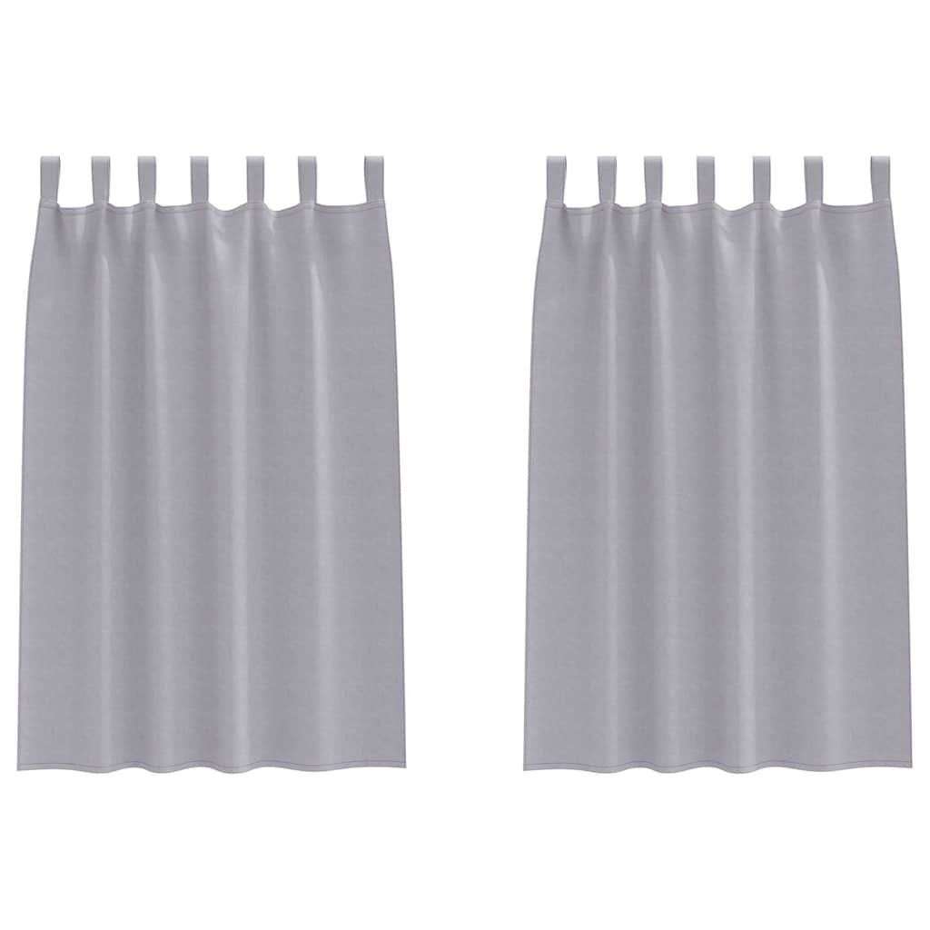 Mørkleggende Gardiner med Ringer 2 pcs Metall Grå 175 x 140 cm