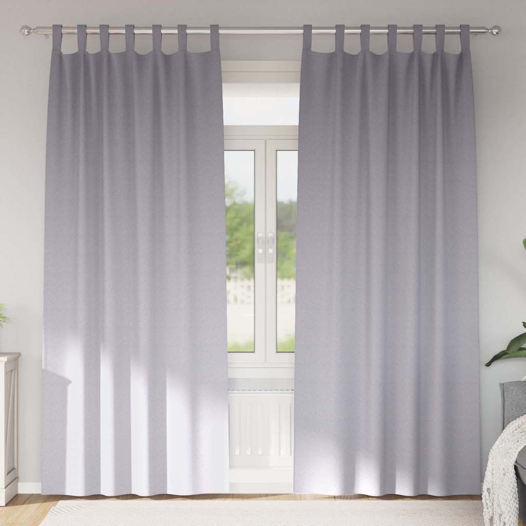 Mørkleggende Gardiner med Ringer 2 pcs Metall Grå 225 x 140 cm