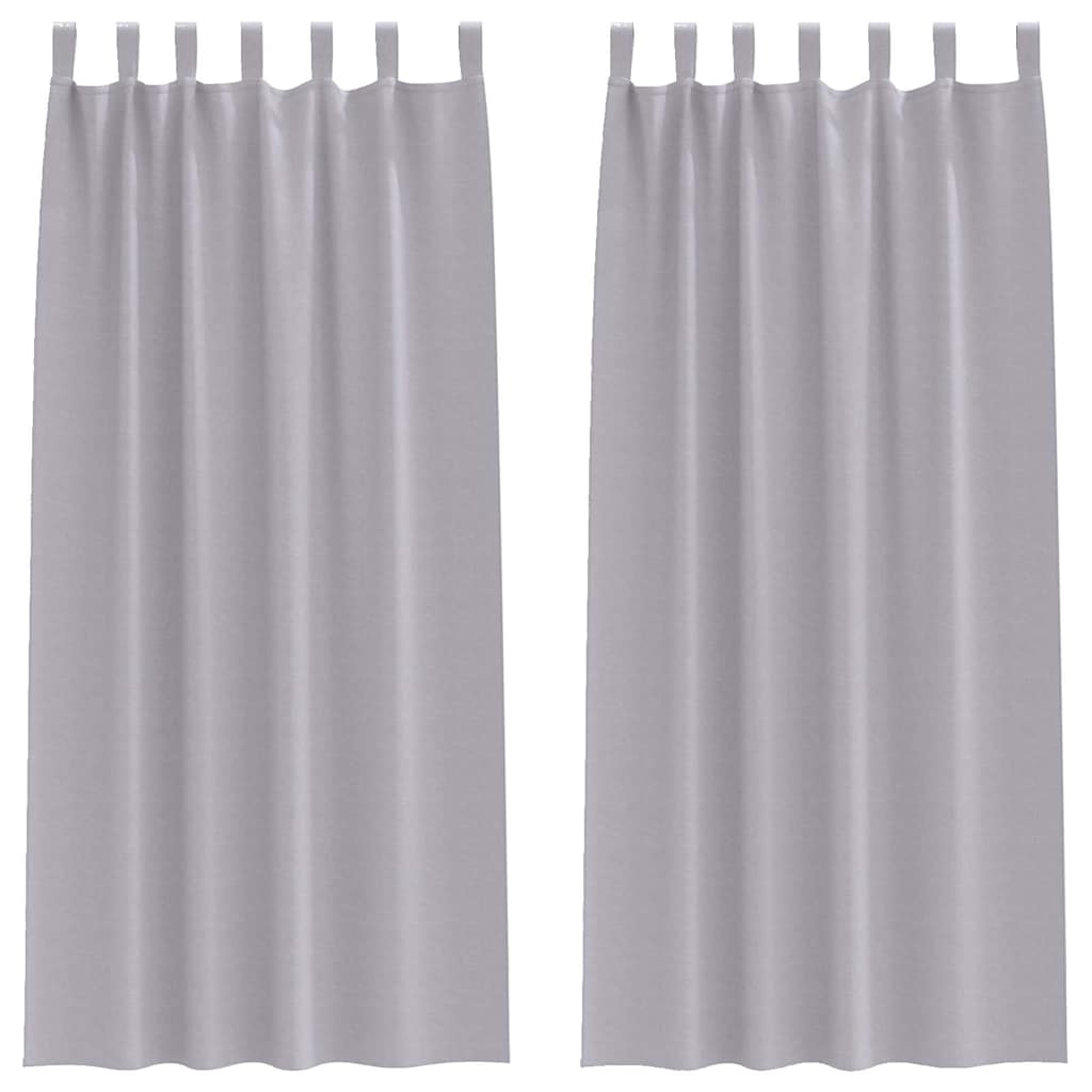 Mørkleggende Gardiner med Ringer 2 pcs Metall Grå 225 x 140 cm