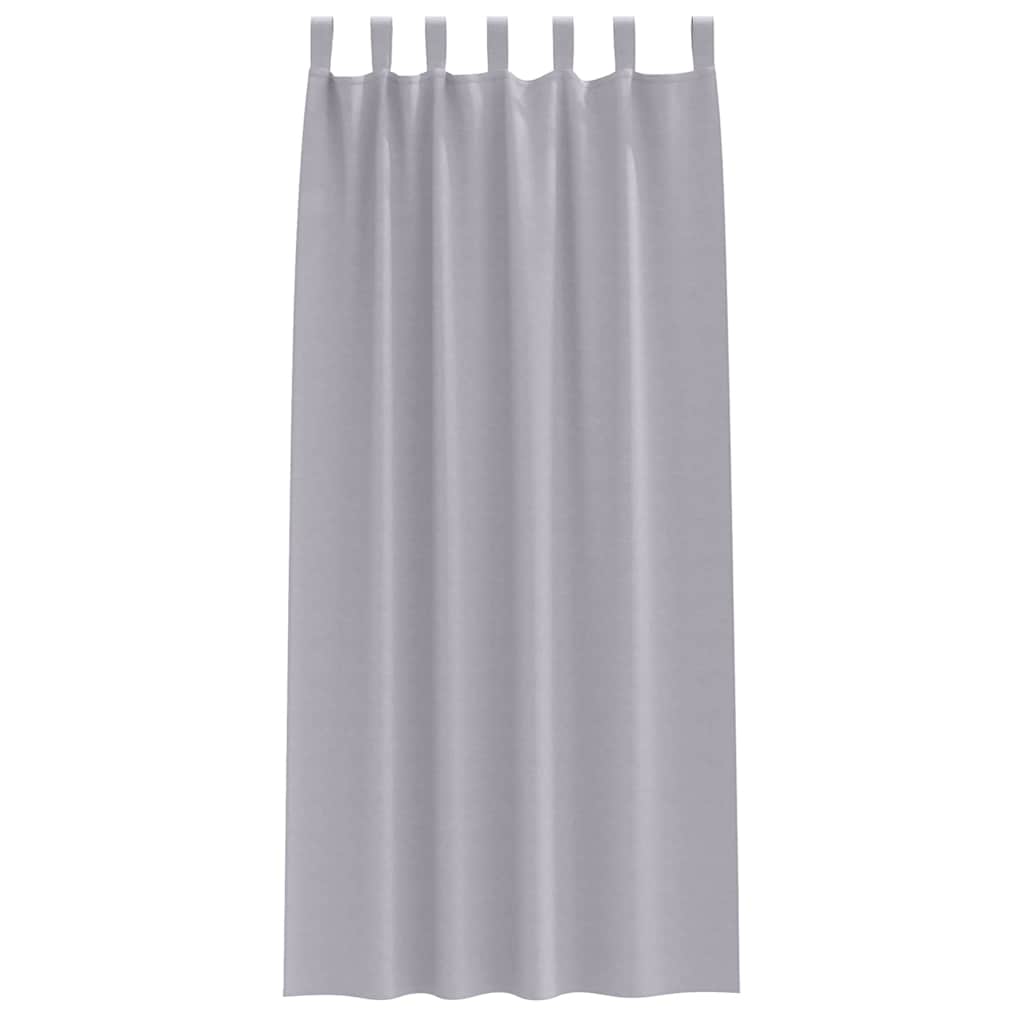 Mørkleggende Gardiner med Ringer 2 pcs Metall Grå 225 x 140 cm
