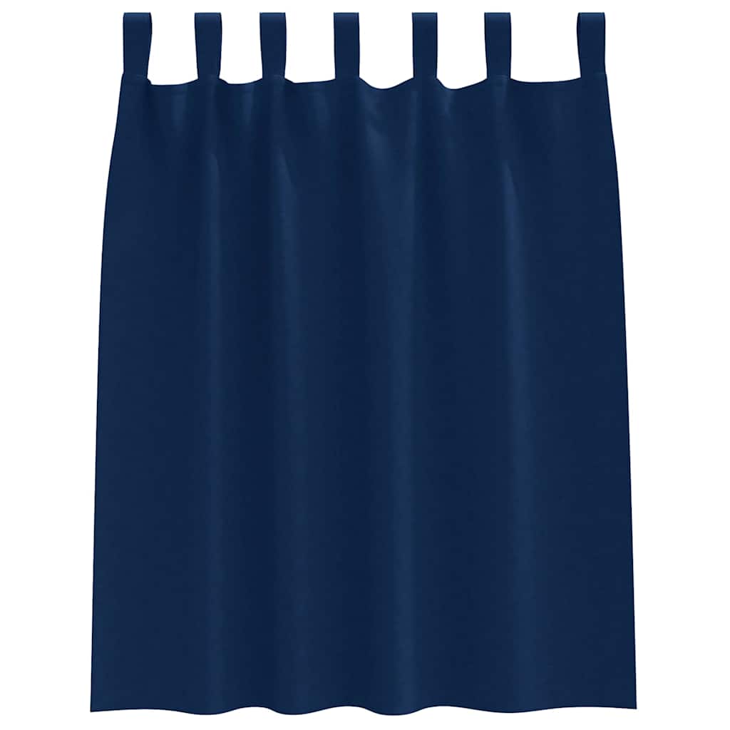 Mørkleggende Gardiner med Ringer 2 pcs Mørkeblå 140 x 140 cm
