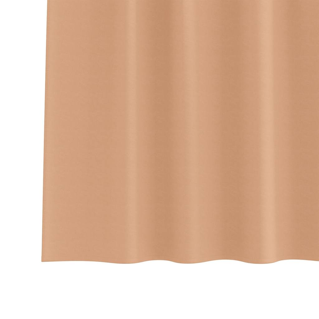Mørkleggende Gardiner med Ringer 2 pcs Lys Brun 260 x 140 cm