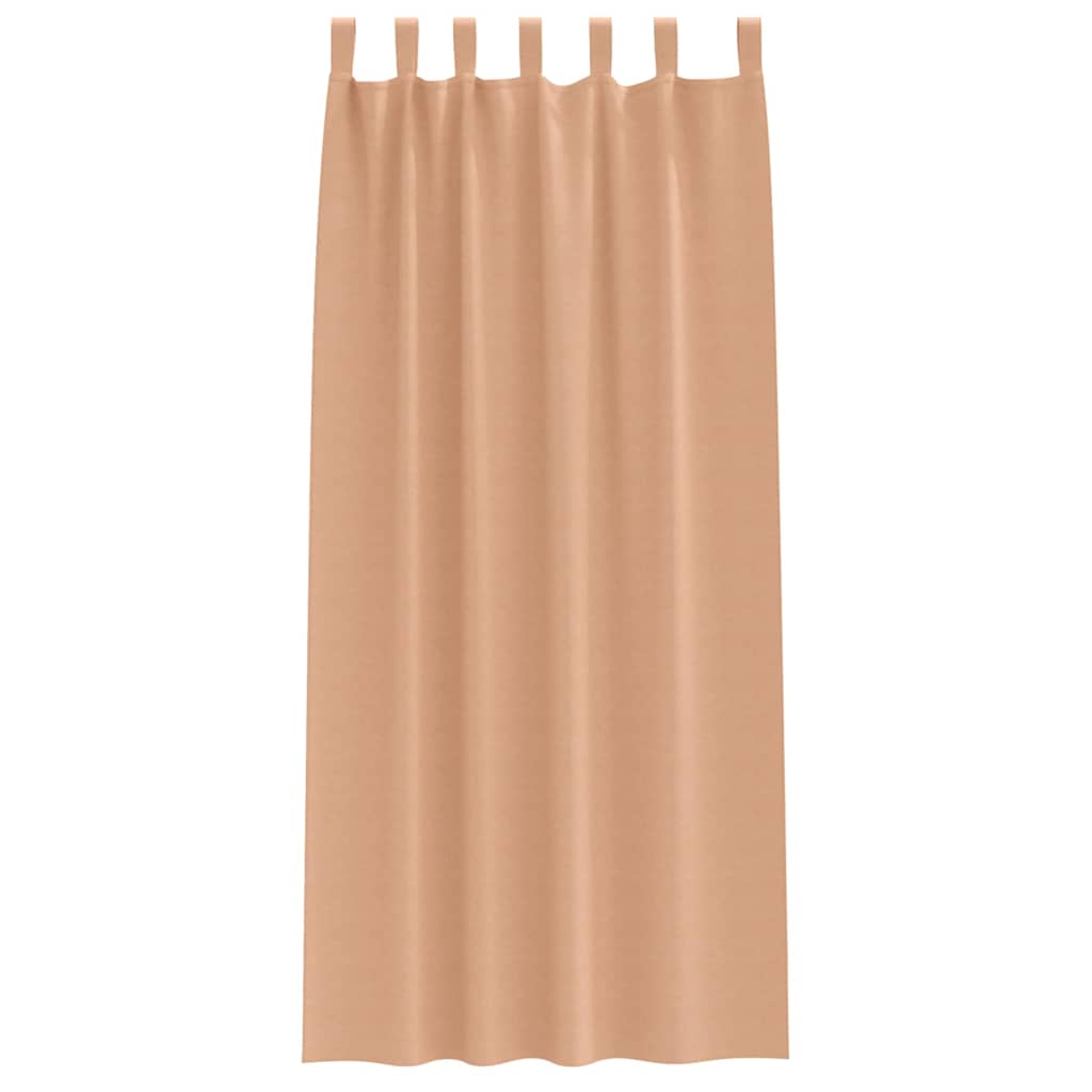 Mørkleggende Gardiner med Ringer 2 pcs Lys Brun 260 x 140 cm