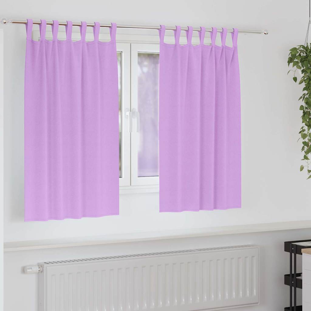 Mørkleggende Gardiner med Ringer 2 pcs Lilla 140 x 140 cm