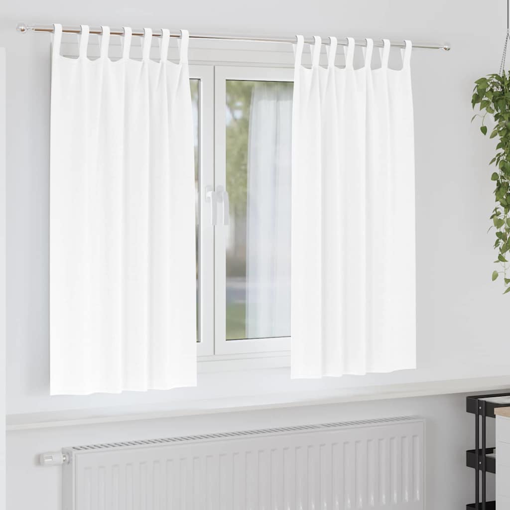 Mørkleggende Gardiner med Ringer 2 pcs Ren Hvit 175 x 140 cm