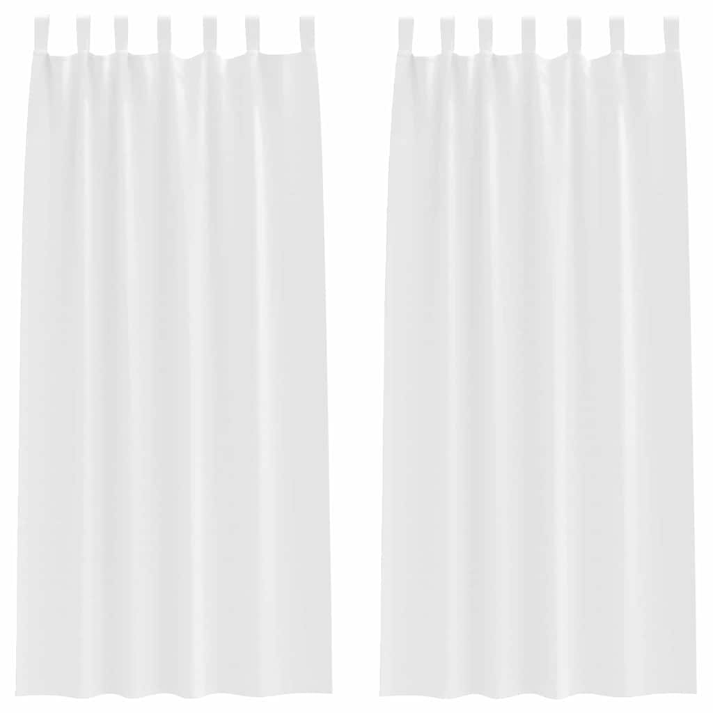 Mørkleggende Gardiner med Ringer 2 pcs Ren Hvit 245 x 140 cm