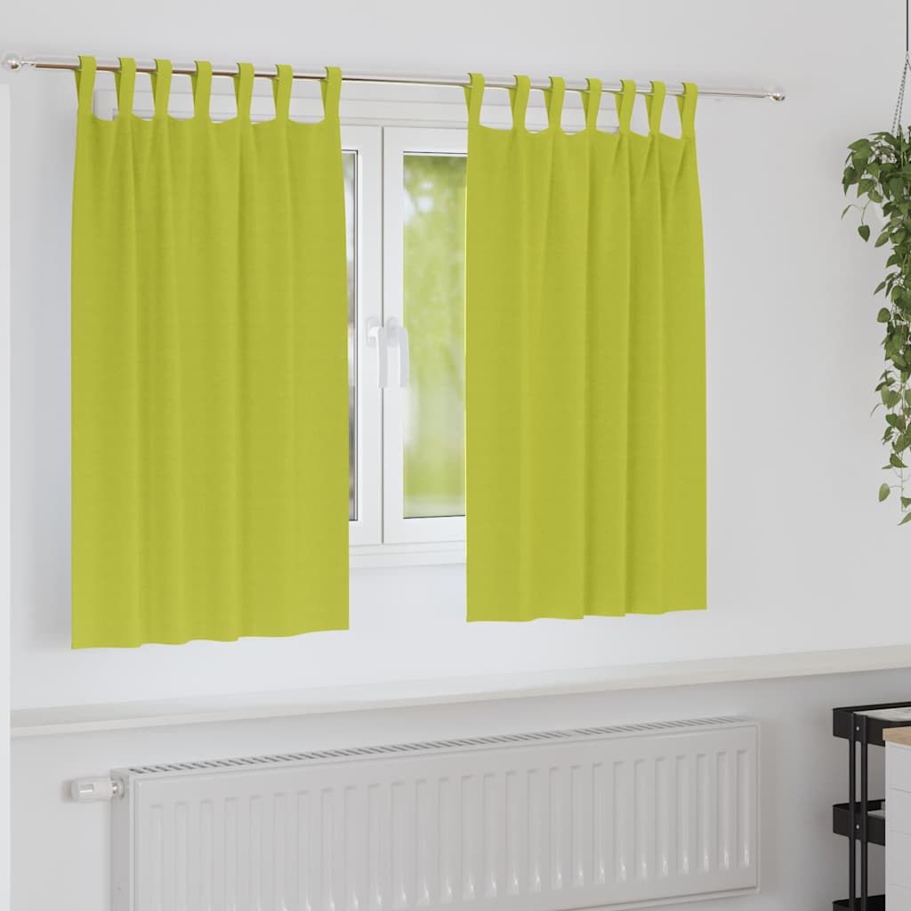 Mørkleggende Gardiner med Ringer 2 pcs grønn 140 x 140 cm