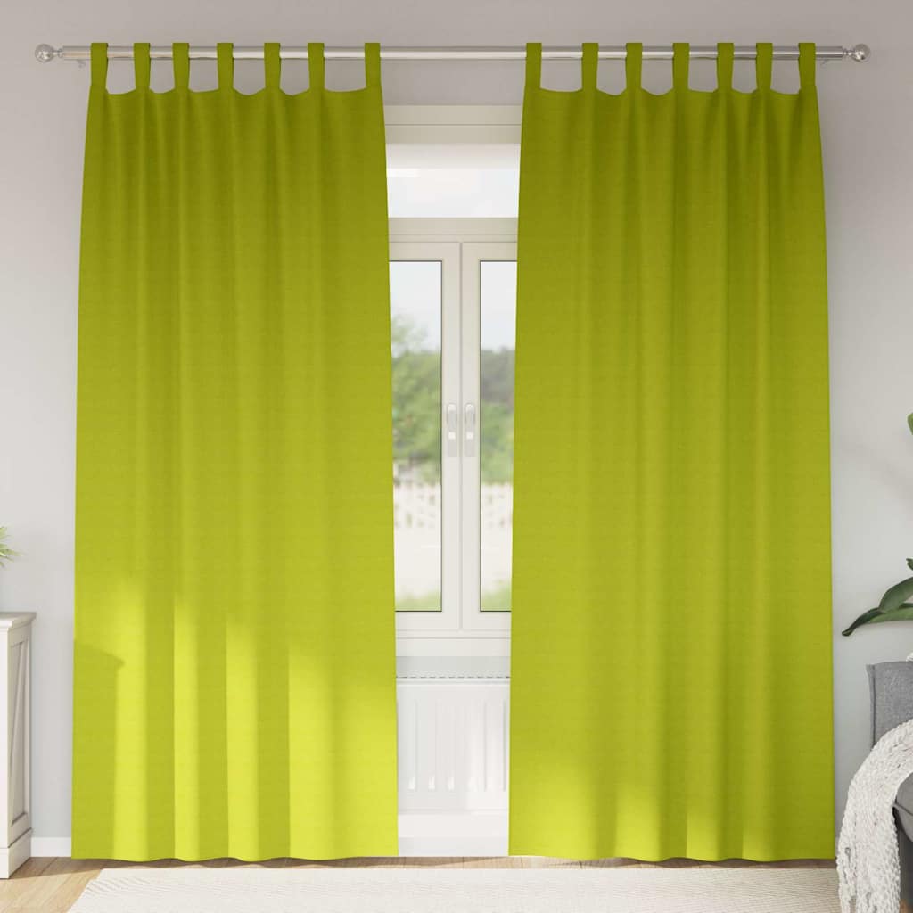 Mørkleggende Gardiner med Ringer 2 pcs grønn 225 x 140 cm