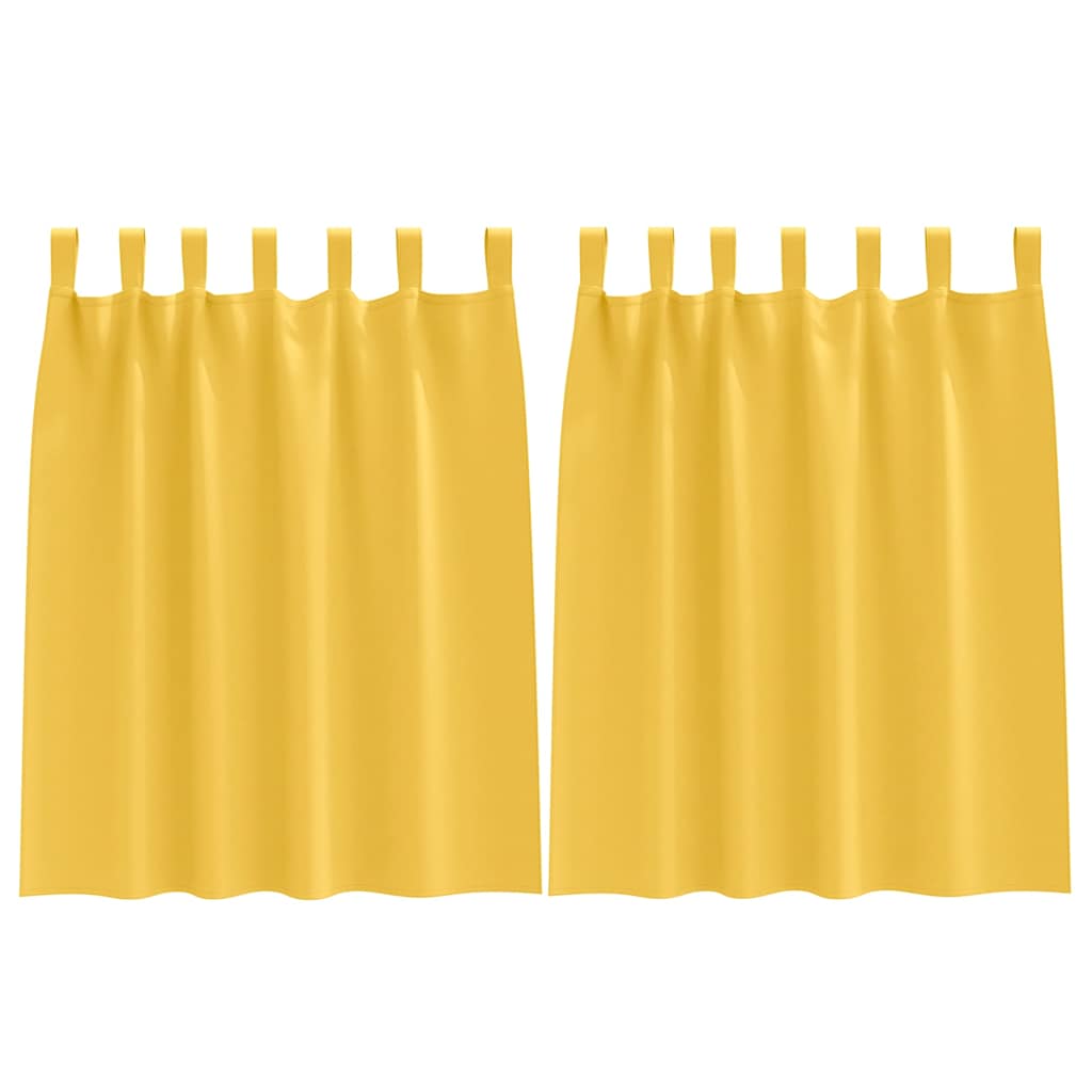 Mørkleggende Gardiner med Ringer 2 pcs Sennepsgul 140 x 140 cm
