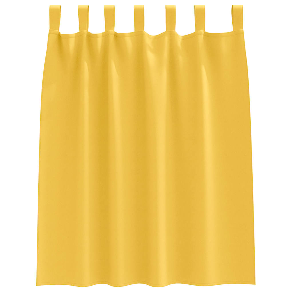 Mørkleggende Gardiner med Ringer 2 pcs Sennepsgul 140 x 140 cm
