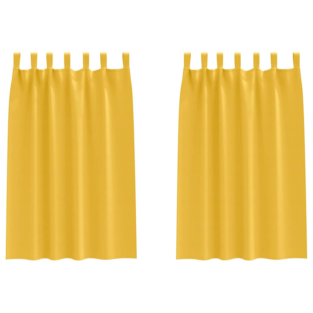 Mørkleggende Gardiner med Ringer 2 pcs Sennepsgul 175 x 140 cm