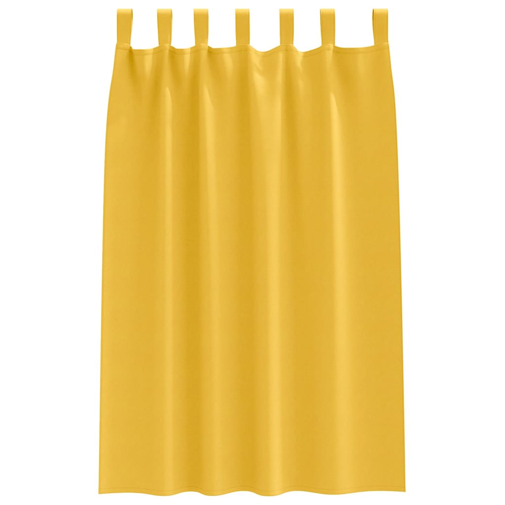 Mørkleggende Gardiner med Ringer 2 pcs Sennepsgul 175 x 140 cm