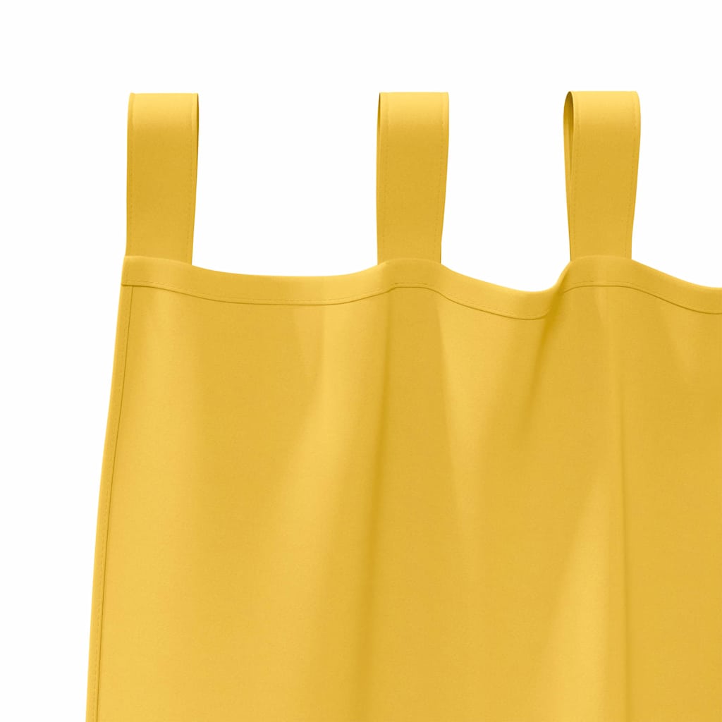 Mørkleggende Gardiner med Ringer 2 pcs Sennepsgul 225 x 140 cm