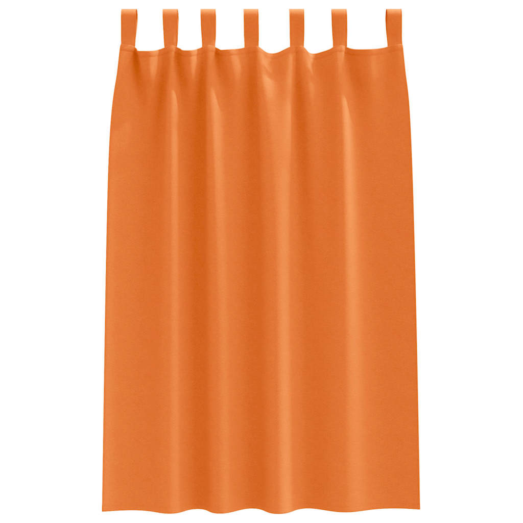 Mørkleggende Gardiner med Ringer 2 pcs Lys Oransje 175 x 140 cm