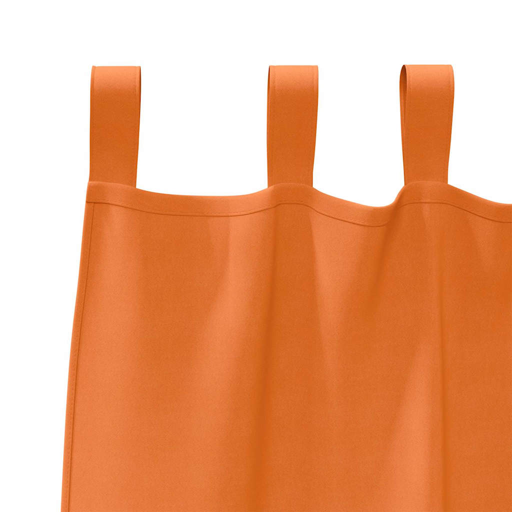 Mørkleggende Gardiner med Ringer 2 pcs Lys Oransje 225 x 140 cm