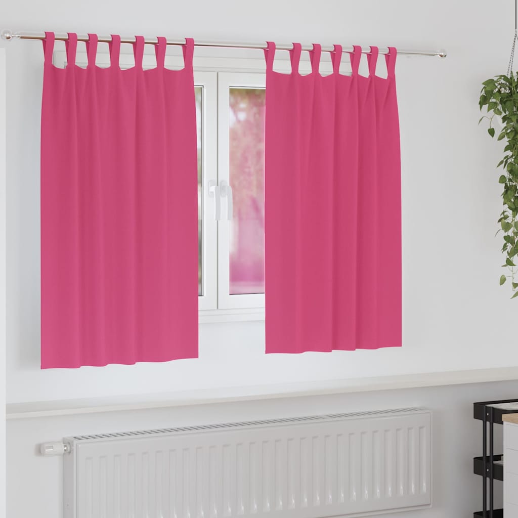 Mørkleggende Gardiner med Ringer 2 pcs Lys Rosa 140 x 140 cm