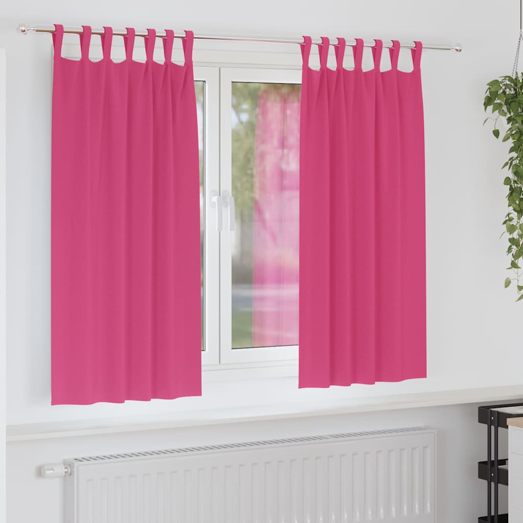 Mørkleggende Gardiner med Ringer 2 pcs Lys Rosa 175 x 140 cm