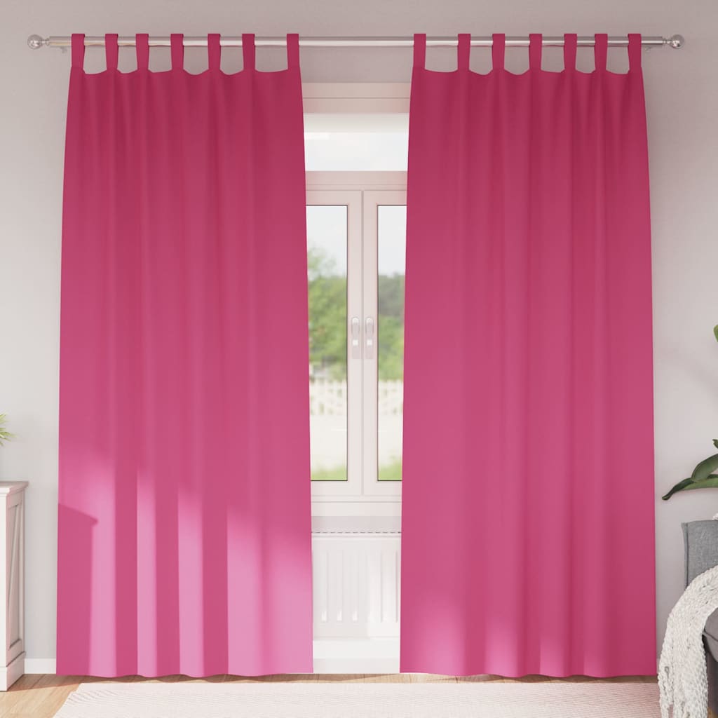 Mørkleggende Gardiner med Ringer 2 pcs Lys Rosa 225 x 140 cm