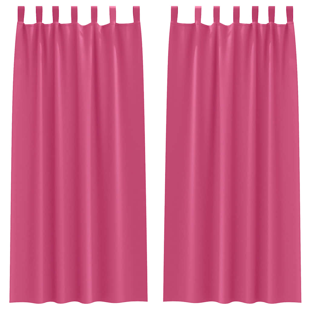 Mørkleggende Gardiner med Ringer 2 pcs Lys Rosa 225 x 140 cm