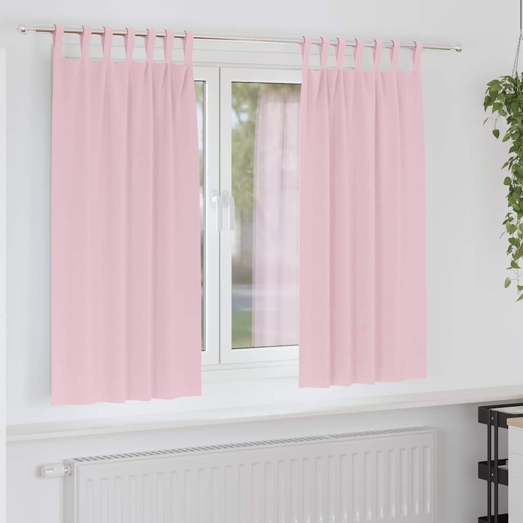 Mørkleggende Gardiner med Ringer 2 pcs Babyrosa 175 x 140 cm