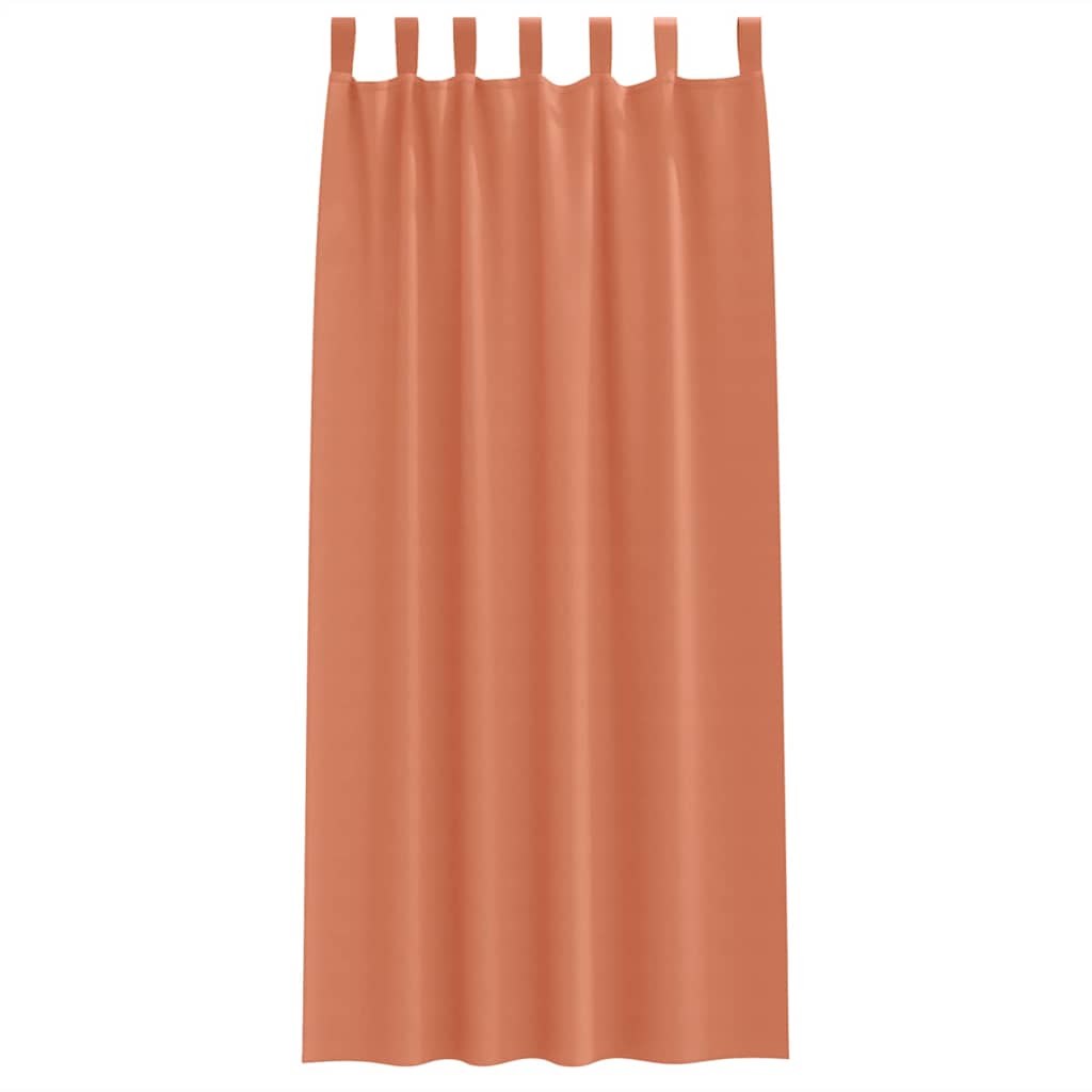 Mørkleggende Gardiner med Ringer 2 pcs Terrakotta 245 x 140 cm