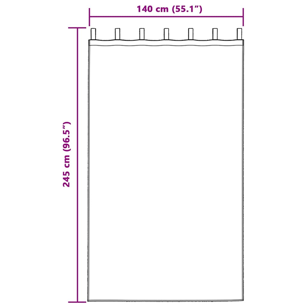 Mørkleggende Gardiner med Ringer 2 pcs Terrakotta 245 x 140 cm