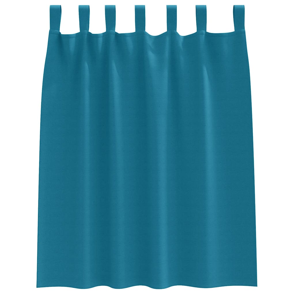 Mørkleggende Gardiner med Ringer 2 pcs Turkis 140 x 140 cm