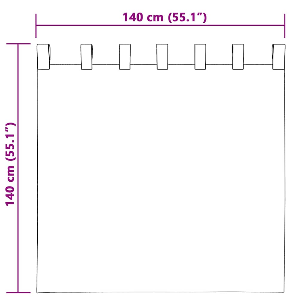 Mørkleggende Gardiner med Ringer 2 pcs Turkis 140 x 140 cm