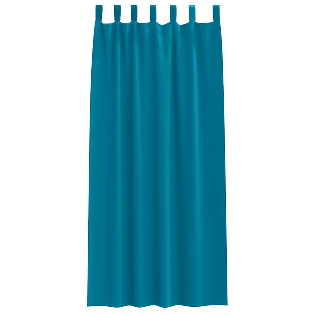 Mørkleggende Gardiner med Ringer 2 pcs Turkis 225 x 140 cm