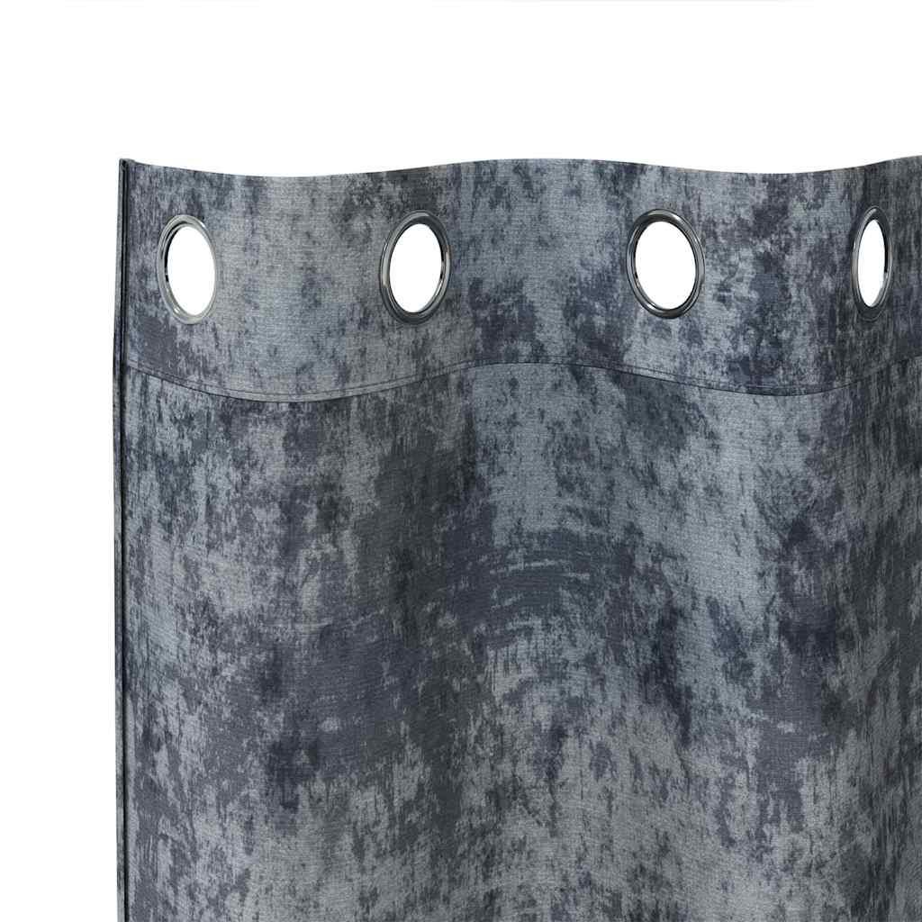 Fløyel Gardiner med gardiner 2 pcs Sølvgrå 140 x 140 cm Fløyel