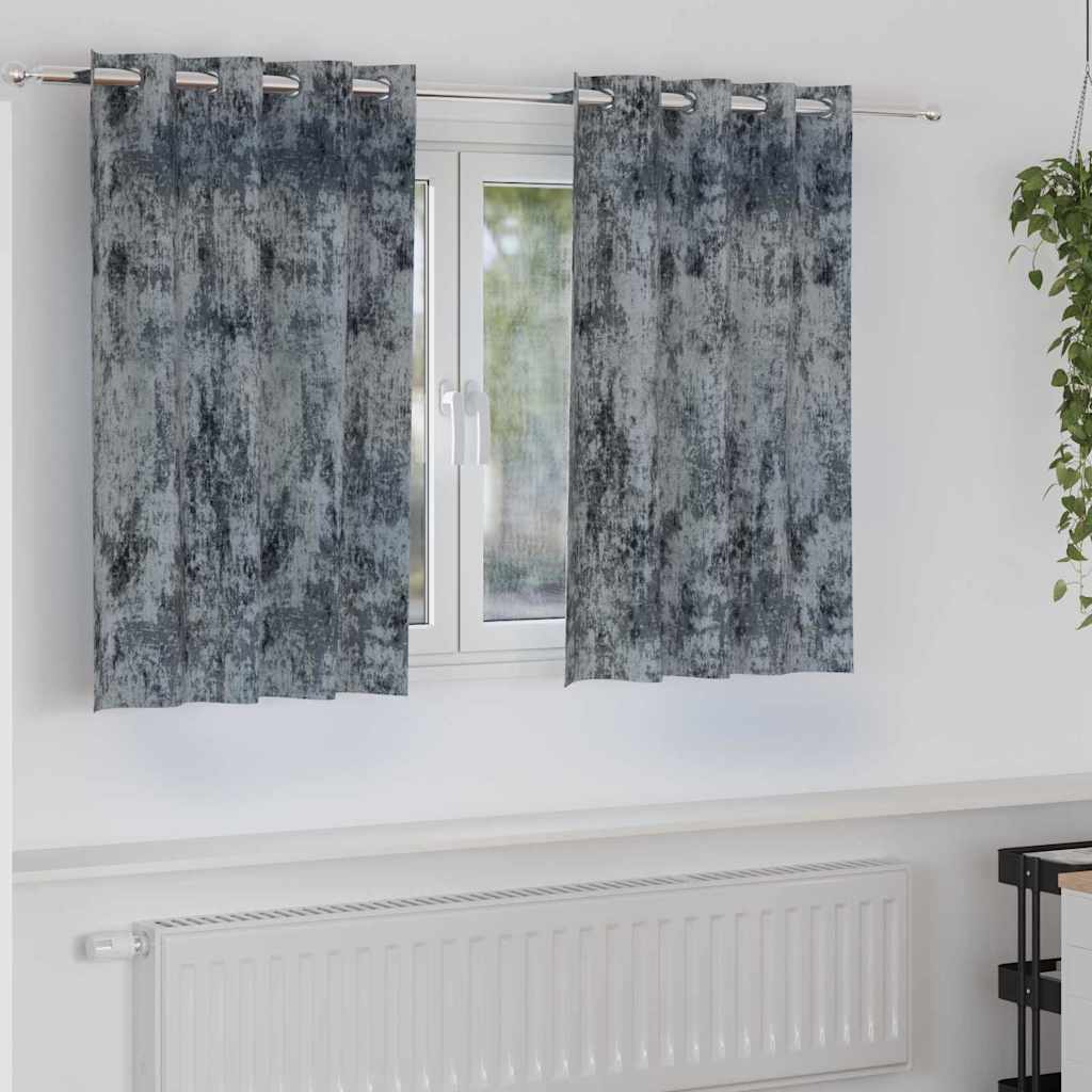 Fløyel Gardiner med gardiner 2 pcs Sølvgrå 140 x 140 cm Fløyel