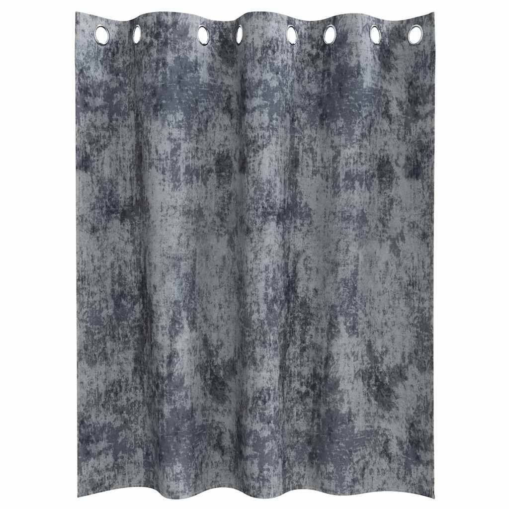 Fløyel Gardiner med gardiner 2 pcs Sølvgrå 140 x 140 cm Fløyel