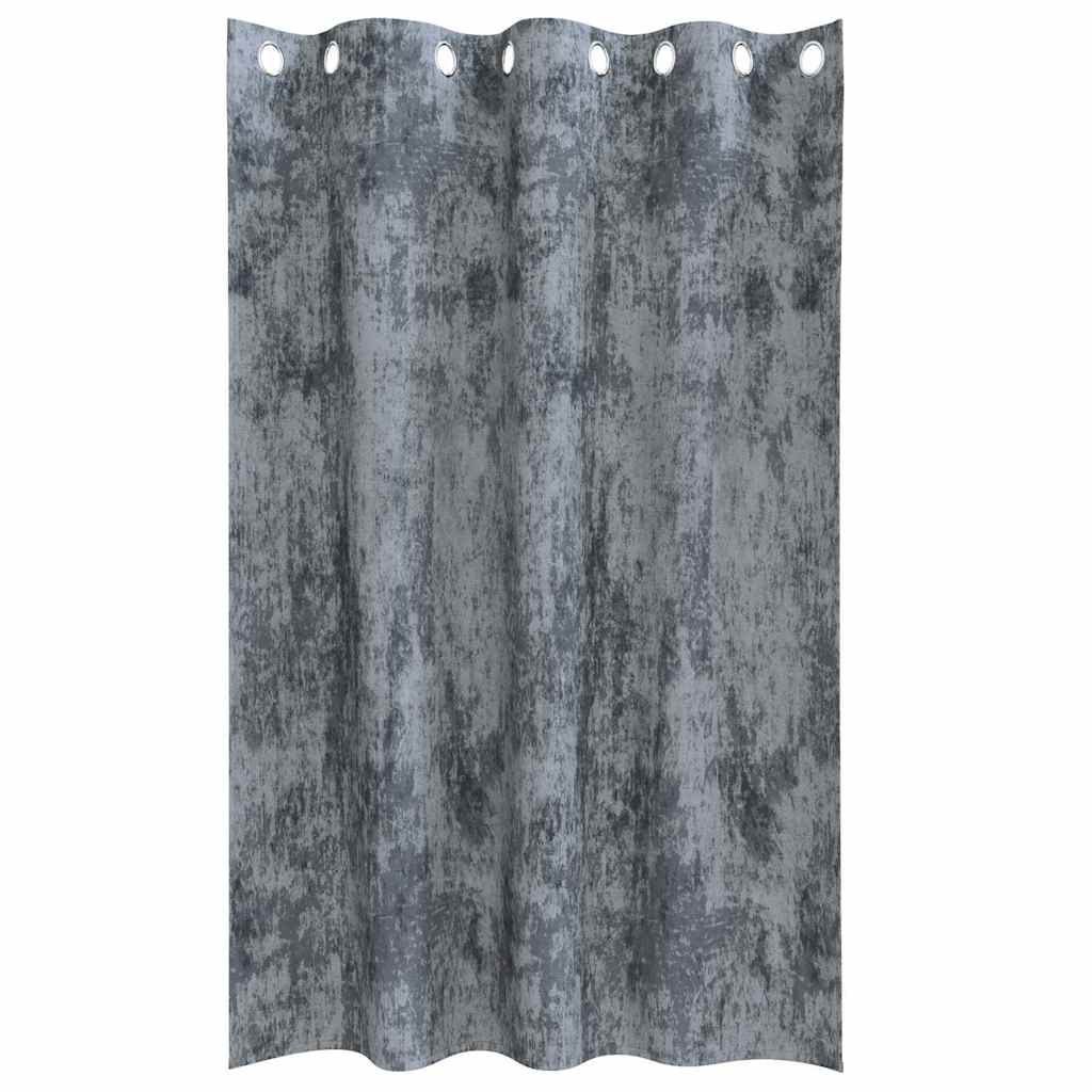 Fløyel Gardiner med gardiner 2 pcs Sølvgrå 175 x 140 cm Fløyel