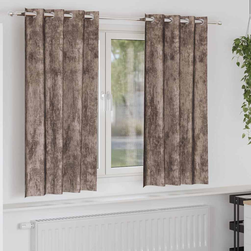 Fløyel Gardiner 2 pcs Cappuccino 175 x 140 cm Fløyel