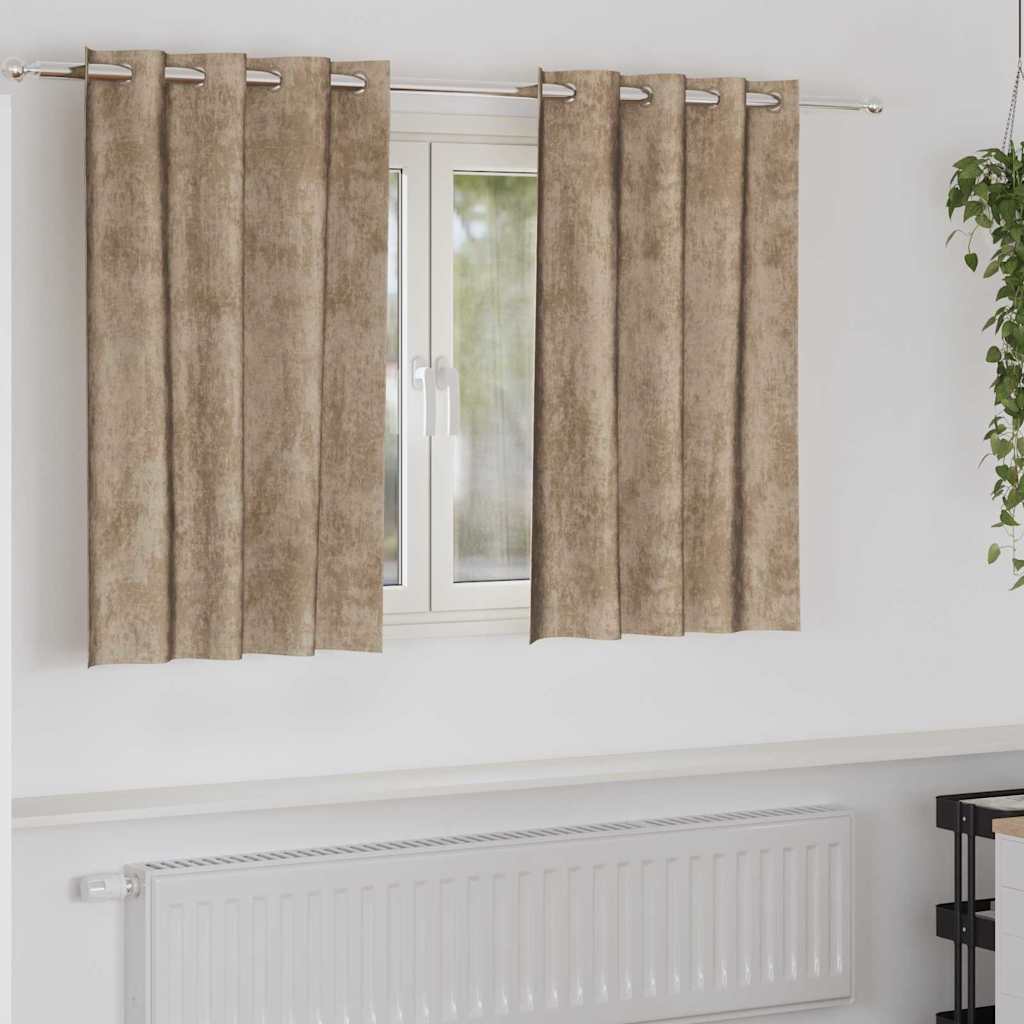 Fløyel Gardiner 2 pcs champagne 140 x 140 cm Fløyel