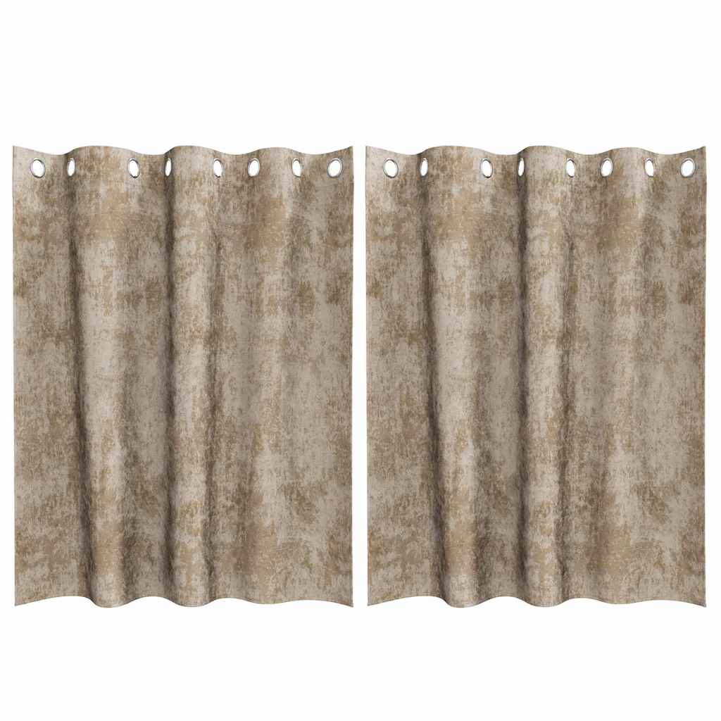 Fløyel Gardiner 2 pcs champagne 140 x 140 cm Fløyel