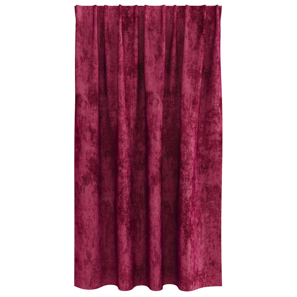 Fløyel Gardiner med gardiner 2 pcs Vinrød 140 x 140 cm Fløyel