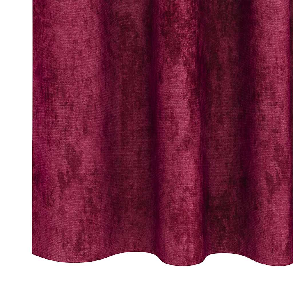 Fløyel Gardiner med gardiner 2 pcs Vinrød 175 x 140 cm Fløyel