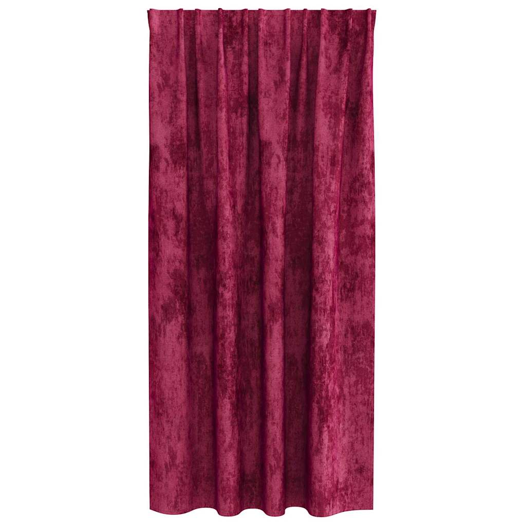 Fløyel Gardiner med gardiner 2 pcs Vinrød 175 x 140 cm Fløyel