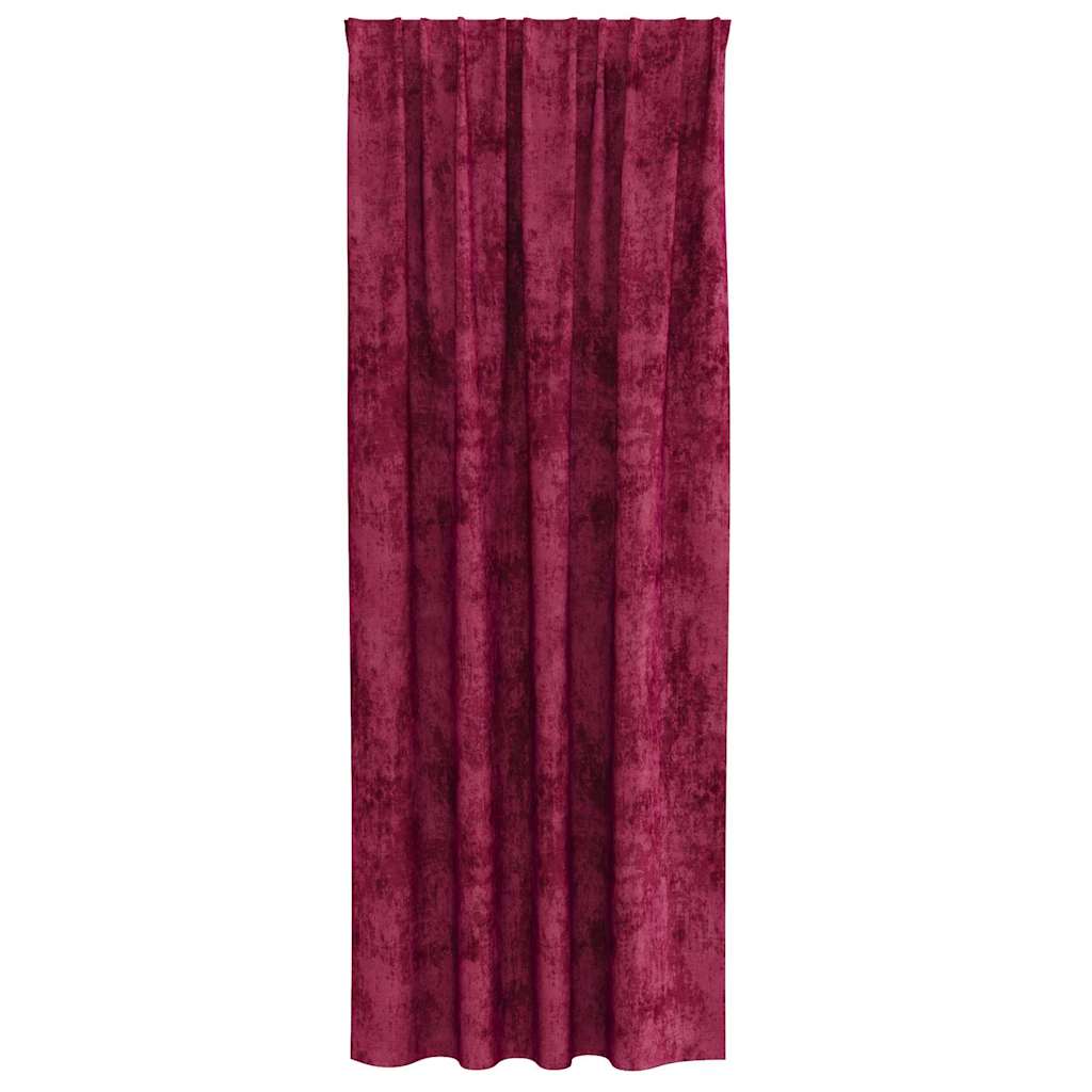 Fløyel Gardiner med gardiner 2 pcs Vinrød 225 x 140 cm Fløyel