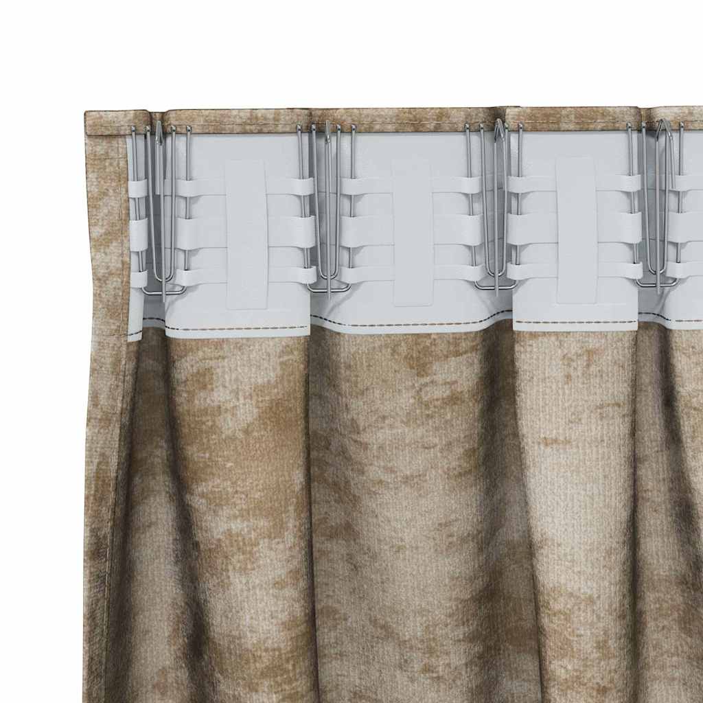 Fløyel Gardiner 2 pcs champagne 260 x 140 cm Fløyel