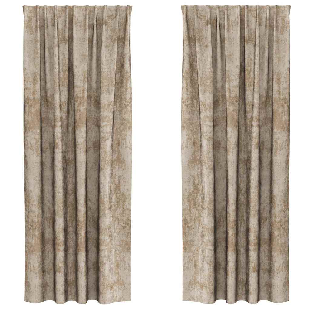 Fløyel Gardiner 2 pcs champagne 260 x 140 cm Fløyel