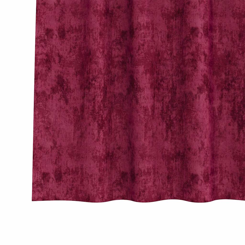 Fløyel Gardiner med gardiner 2 pcs Vinrød 225 x 140 cm Fløyel