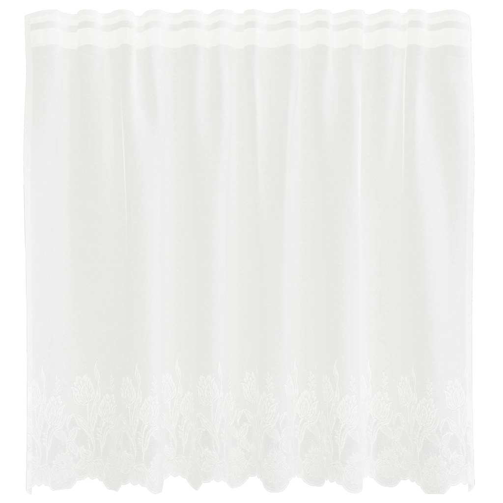 Blondegardin med gardiner Blomster Hvit 80 x 150 cm Polyester