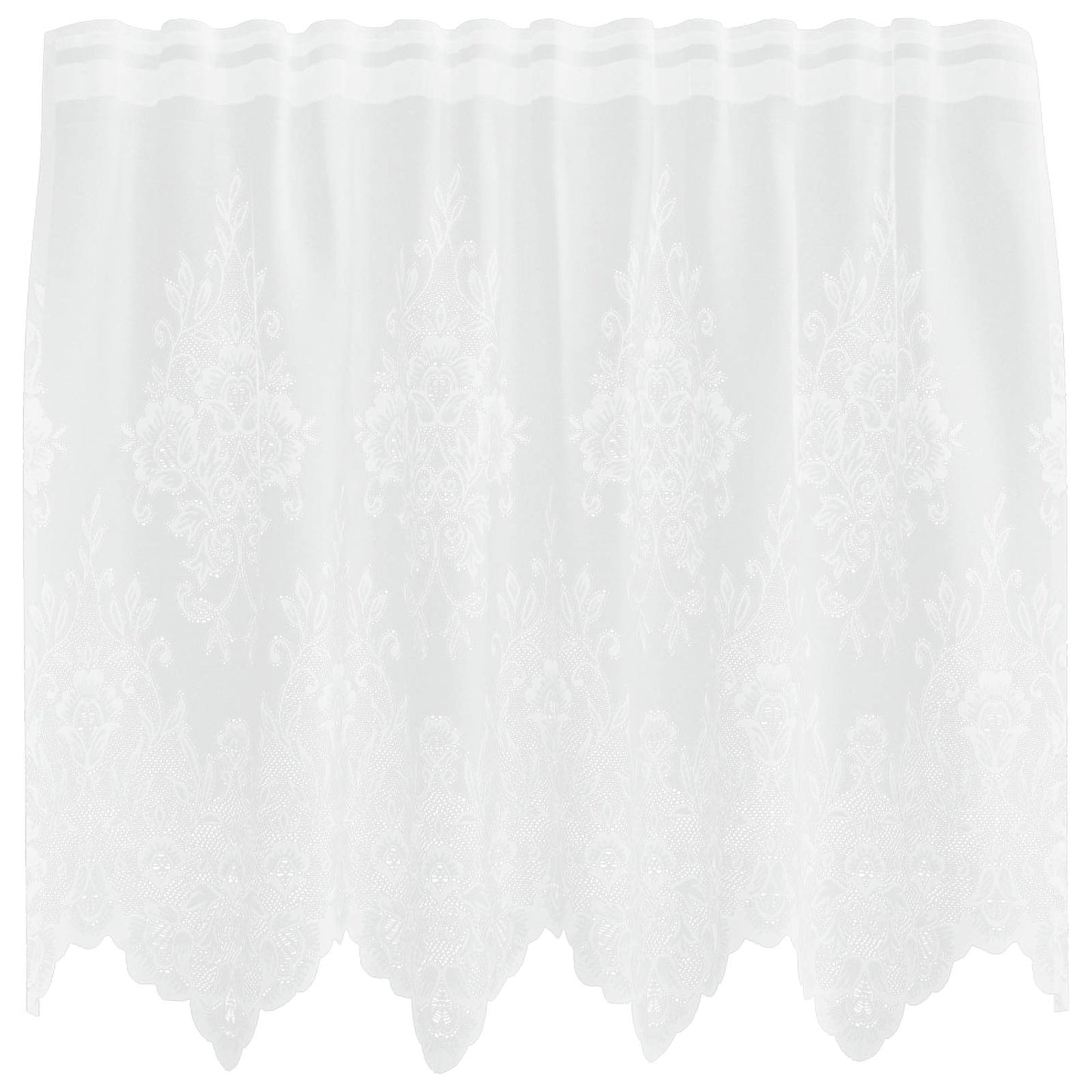 Blondegardin med gardiner Blomster Hvit 120 x 150 cm Polyester
