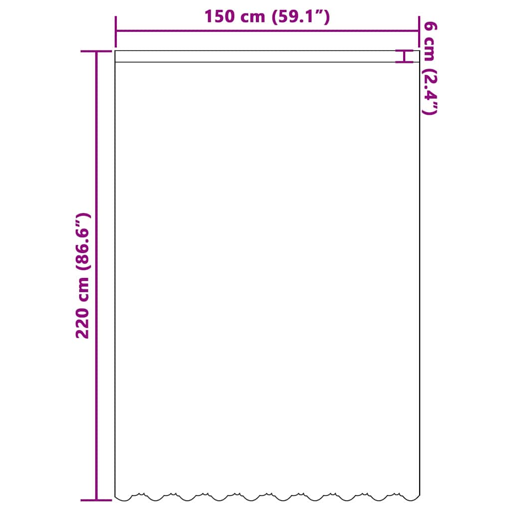 Blondegardin med gardiner Blomster Hvit 220x150cm Polyester