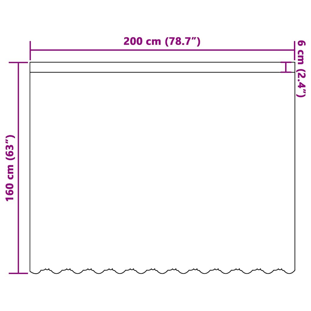 Blondegardin med gardiner Blomster Hvit 160 x 200 cm Polyester