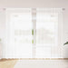Blondegardin med gardiner Blomster Hvit 245 x 200 cm Polyester